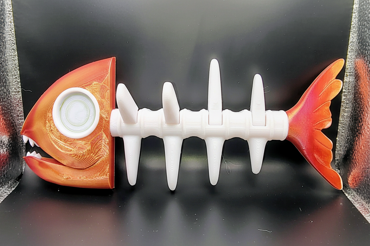 Fish Bone Key Holder - Red Fins